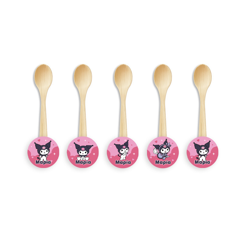 Ξύλινα Κουταλάκια με όνομα Kuromi / 8τμχ
