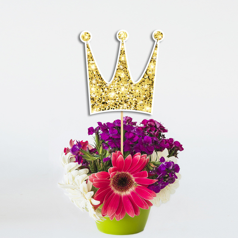 Διακοσμητικό Τοππερ Κορώνα χάρτινο για το τραπέζι/ 20cm