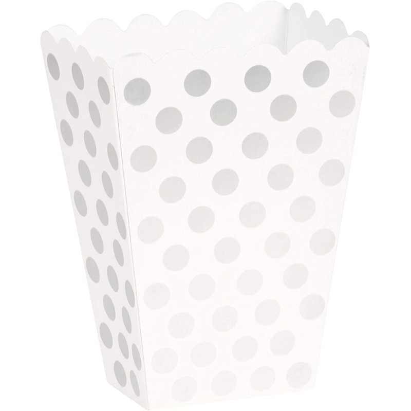 Κουτί Pop Corn με Ασημί Πουά / 8 τεμ