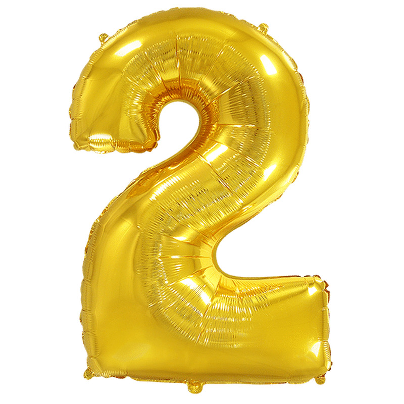 Μπαλόνι Φοιλ Σχήμα Χρυσό Νούμερο 2 Ασυσκεύαστο