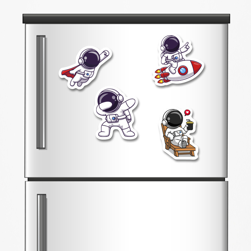 Ξύλινα μαγνητάκια Διάστημα 5cm/ 4τμχ