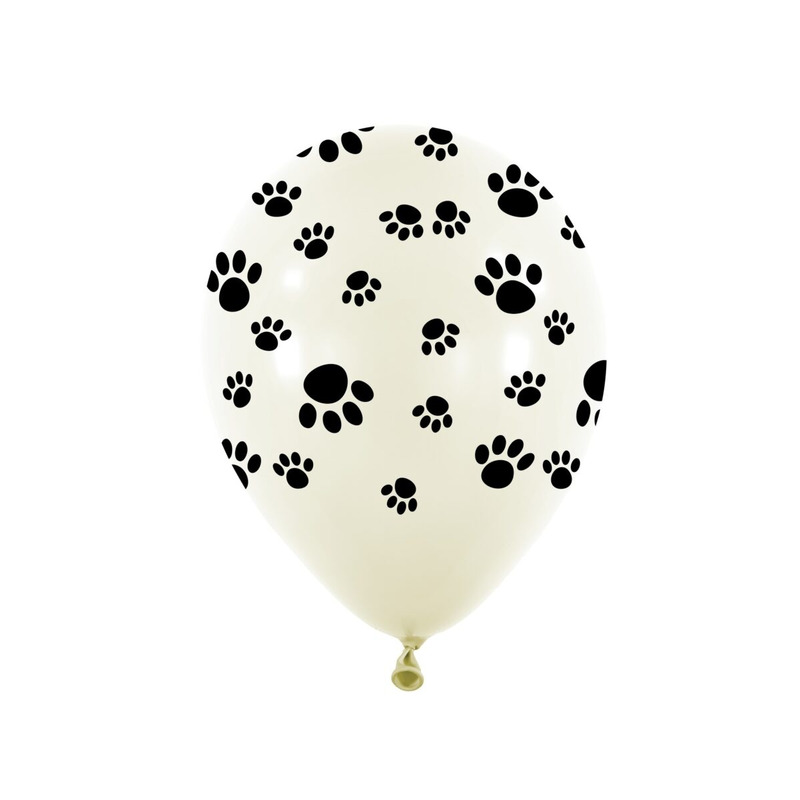 Μπαλόνια Λάτεξ 11 Λευκό Paw / 6 τμχ - Πατουσάκια Σκύλου