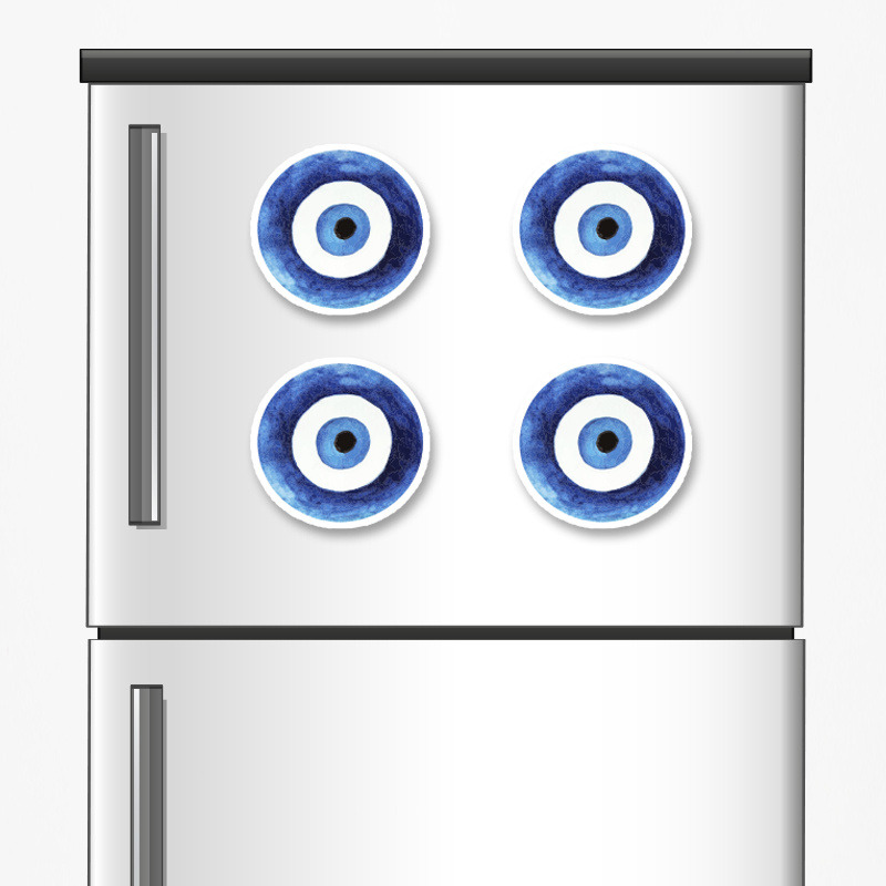 Ξύλινα μαγνητάκια Μάτι Αγόρι 5cm/ 4τμχ