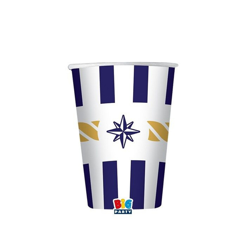Ποτήρια Χάρτινα Ναυτικό- Nautical  / 8 τμχ