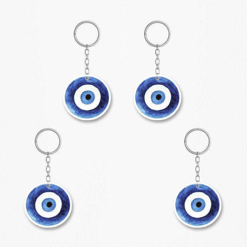 Ξύλινα Μπρελόκ Μάτι Αγόρι 5cm/ 4τμχ