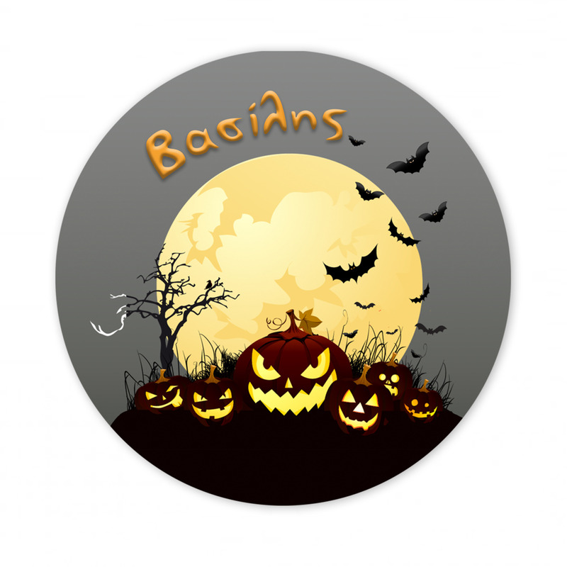 Αυτοκόλλητο με όνομα Halloween Κολοκύθες 27cm