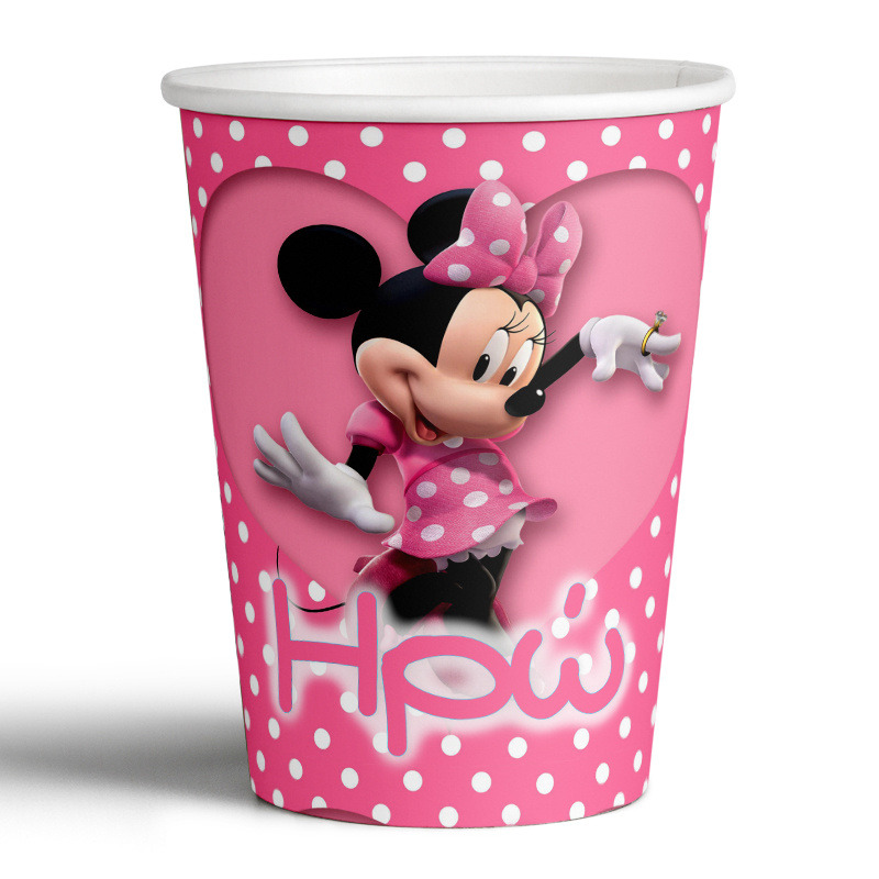 Ποτηράκια χάρτινα με όνομα Minnie 250ml/8τμχ