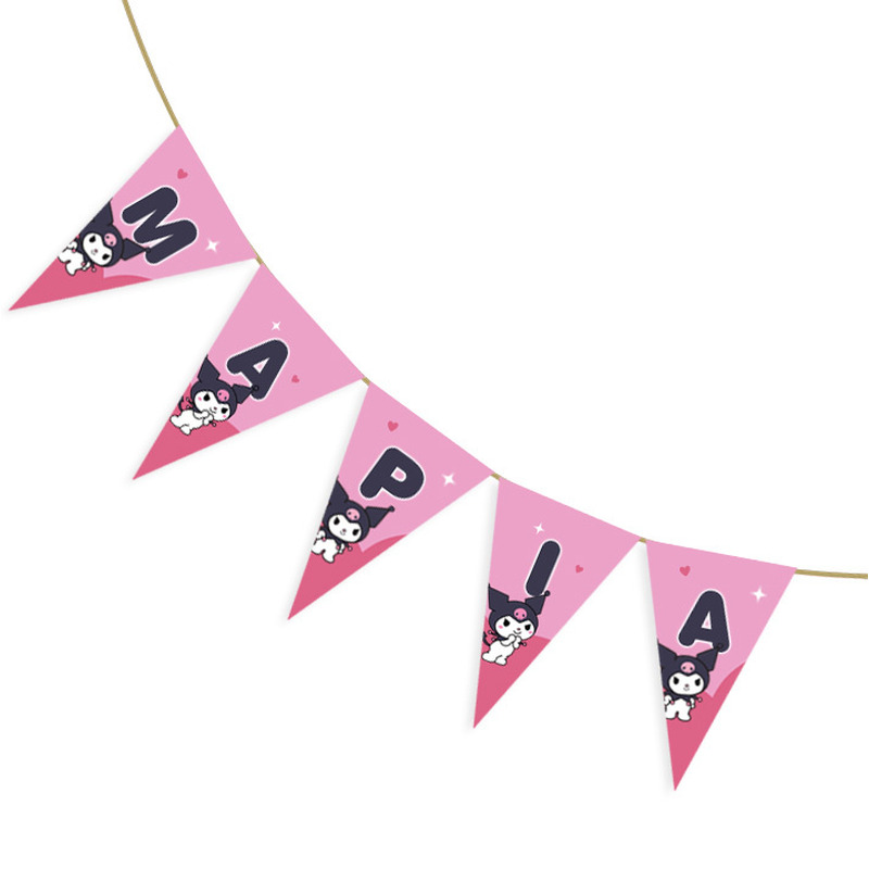 Σημαιάκια με όνομα Kuromi τρίγωνα