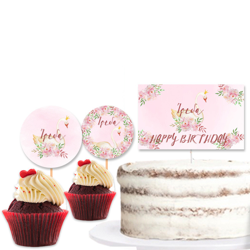 Διακόσμηση τούρτας Κύκνος & cupcake toppers