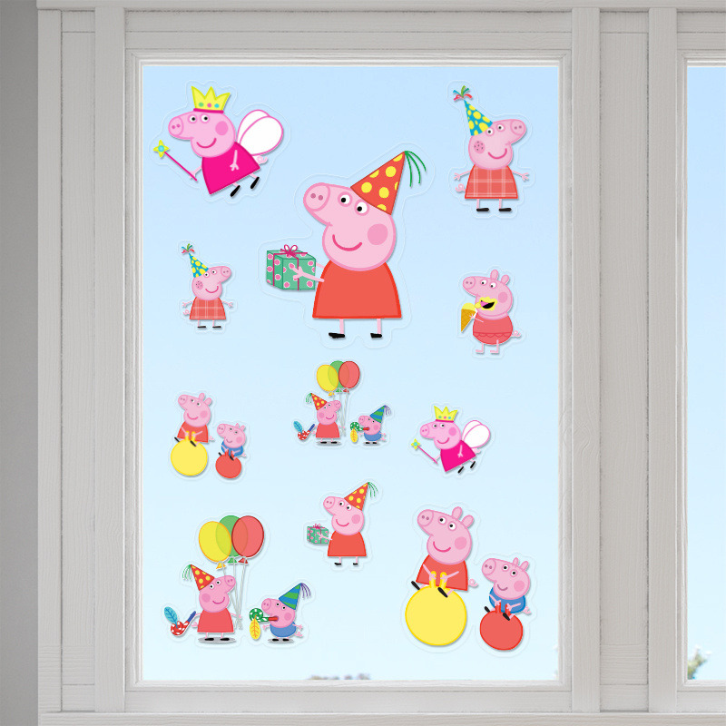 Αυτοκόλλητα τζαμιού Peppa /10 τμχ