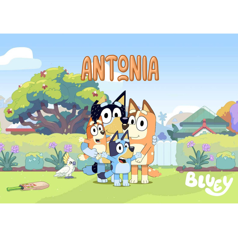 Σουπλά χάρτινο με όνομα Bluey / Α4 (21cm*29,7cm)