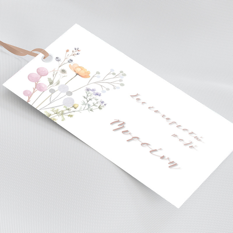 Ετικέτα δώρου χάρτινη με όνομα Floral Pastel / 5τμχ