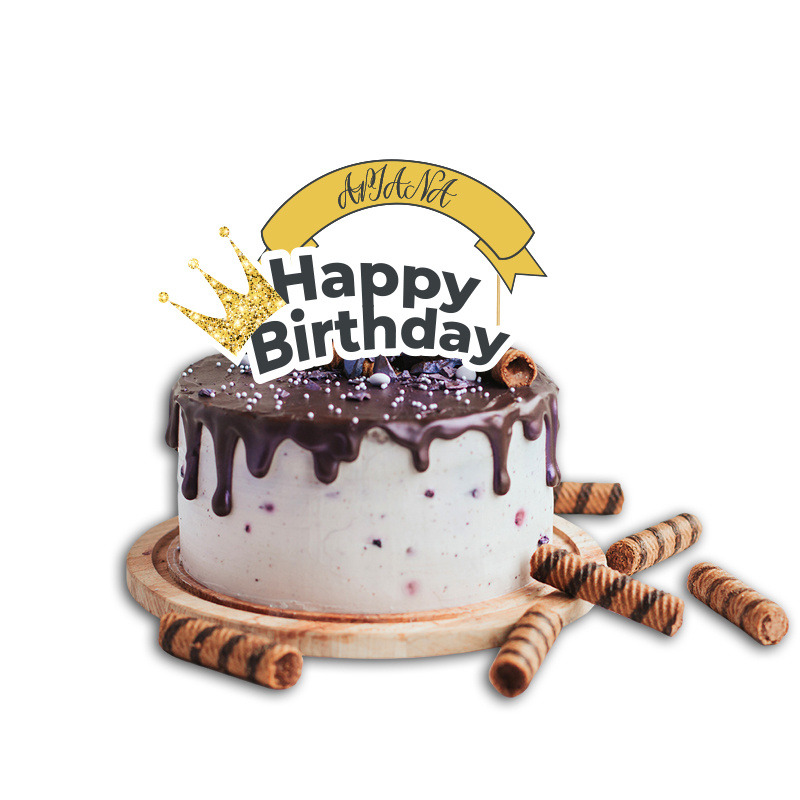 Topper Τούρτας Κορώνα με όνομα