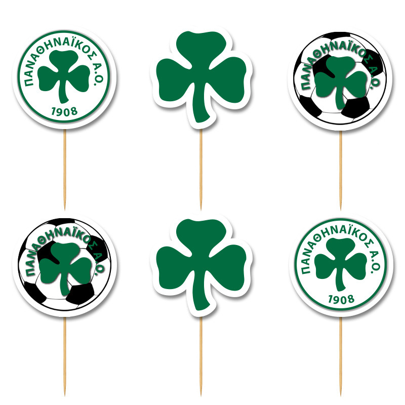 Cupcake toppers Παναθηναϊκός 10cm / 8τμχ