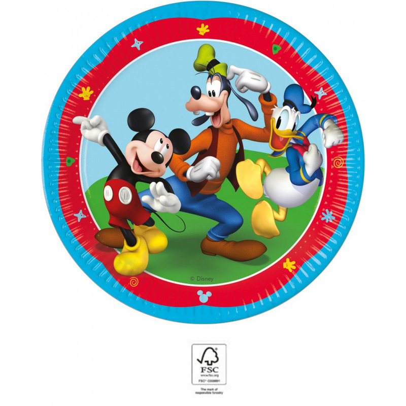 Χάρτινα πιάτα φαγητού Mickey Rock House 23cm/8τεμ