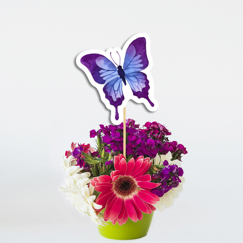 Διακοσμητικό Topper Πεταλούδες χάρτινο 20cm