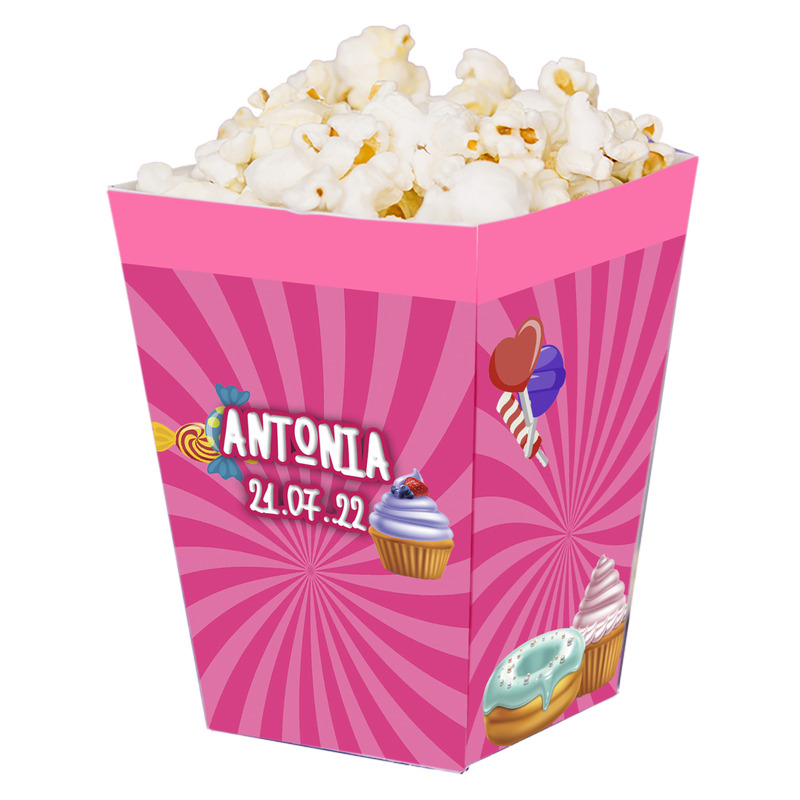 Κουτί Pop Corn με όνομα Sweet Shop 15cmx9cmx9cm