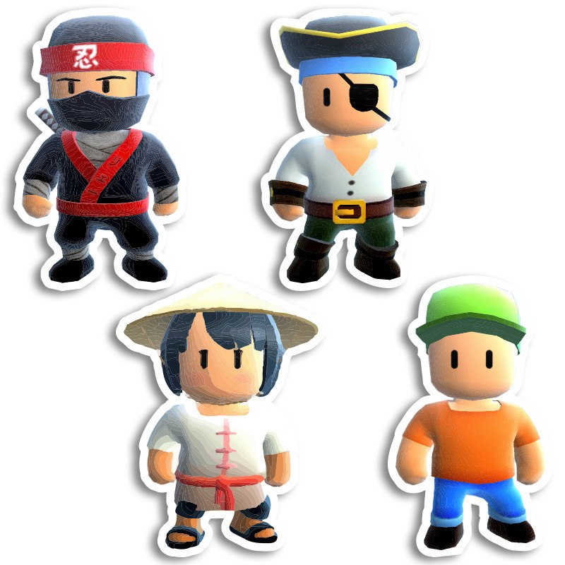 Αυτοκόλλητα Stumble Guys 10cm / 8τμχ