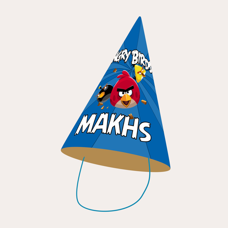 Καπελάκια πάρτυ με όνομα Angry Birds / 8τμχ