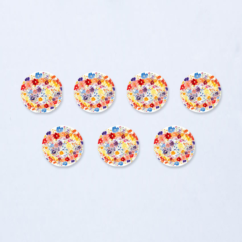 Ξύλινες Κονκάρδες Floral / 8τμχ