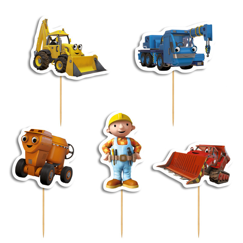 Cupcake toppers Μπομπ ο Μάστορας 10cm / 8τμχ