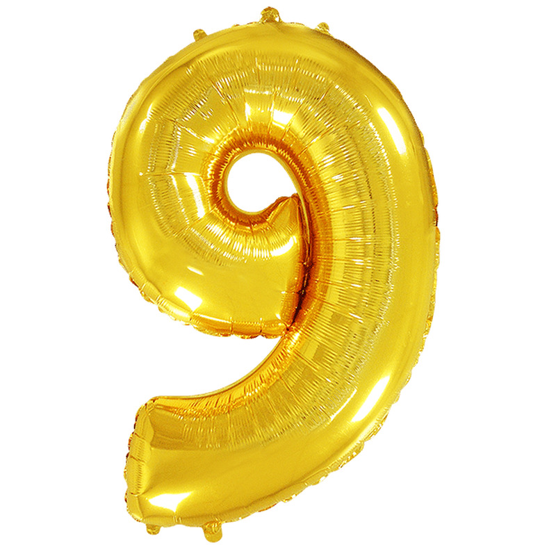 Μπαλόνι Φοιλ Σχήμα Χρυσό Νούμερο 9 Ασυσκεύαστο