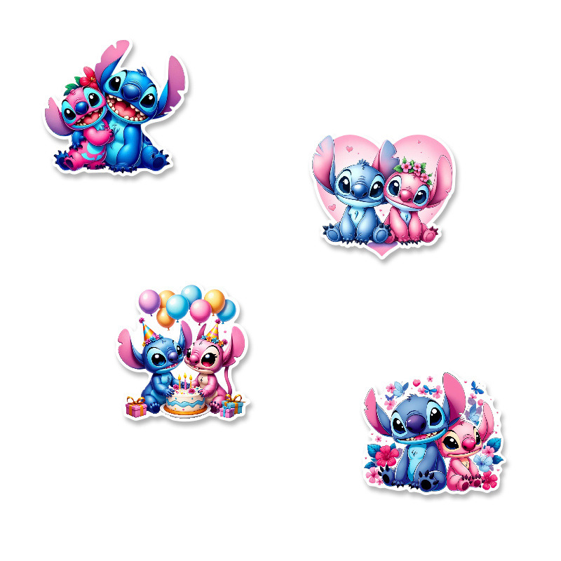 Αυτοκόλλητα Stitch & Angel 5cm / 8τμχ