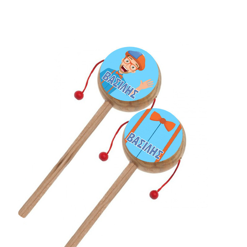 Ξύλινο Τυμπανάκι με όνομα Blippi