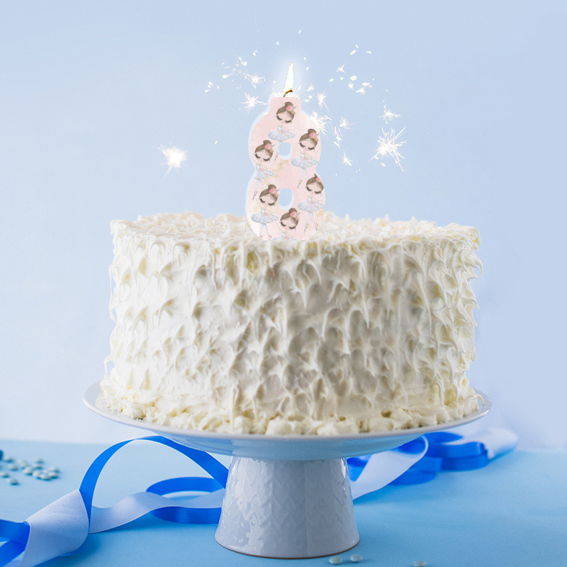 Κερί Νούμερο 8 Μπαλαρίνα Pastel