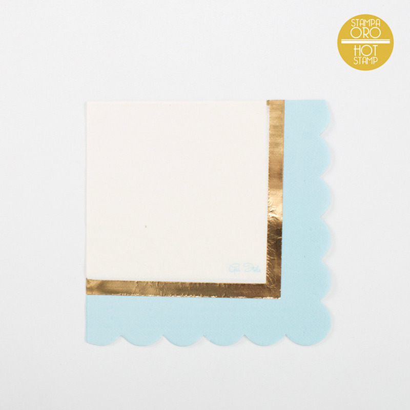 Χαρτοπετσέτες φαγητού 33εκ Σιέλ & Χρυσό  /16 τεμ