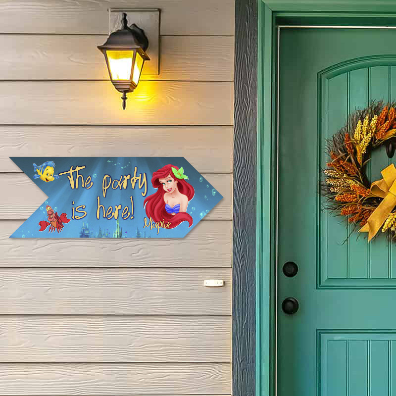 Ξύλινη Πινακίδα Ariel με όνομα βελάκι/40cm*15cm