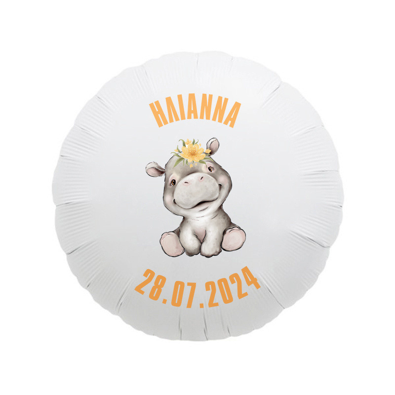 Μπαλόνι Βάπτισης Ζωάκια Ζούγκλας Κορίτσι με όνομα/43cm