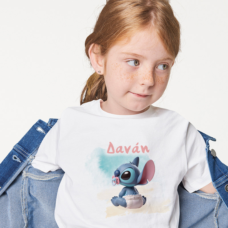 Παιδικό T-shirt Baby Stitch για κορίτσι με όνομα