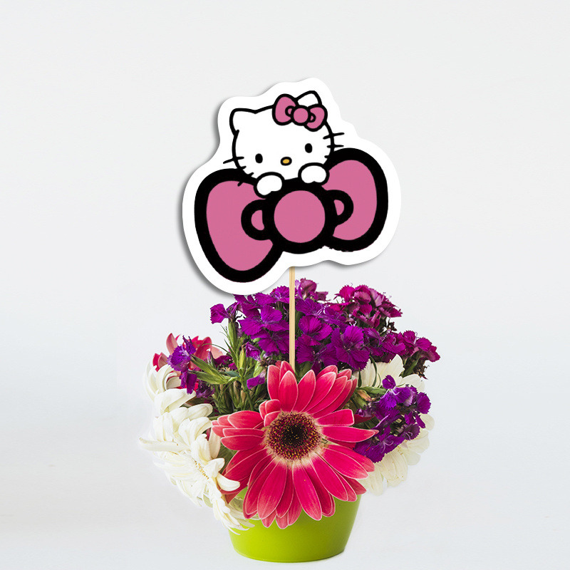 Topper Διακοσμητικό Hello Kitty χάρτινο/ 20cm