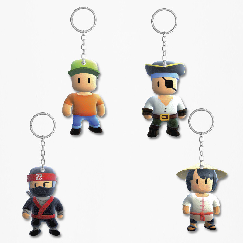 Ξύλινα Μπρελόκ Stumble Guys 5cm/ 4τμχ