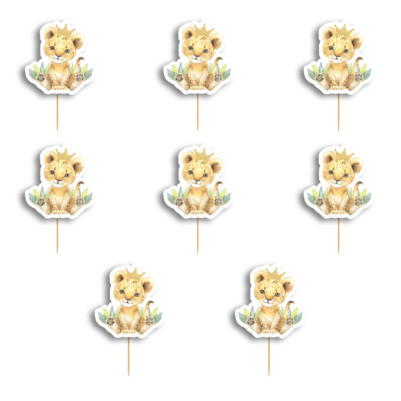 Οδοντογλυφίδες Τιγράκι με Κορώνα 5cm / 12τμχ