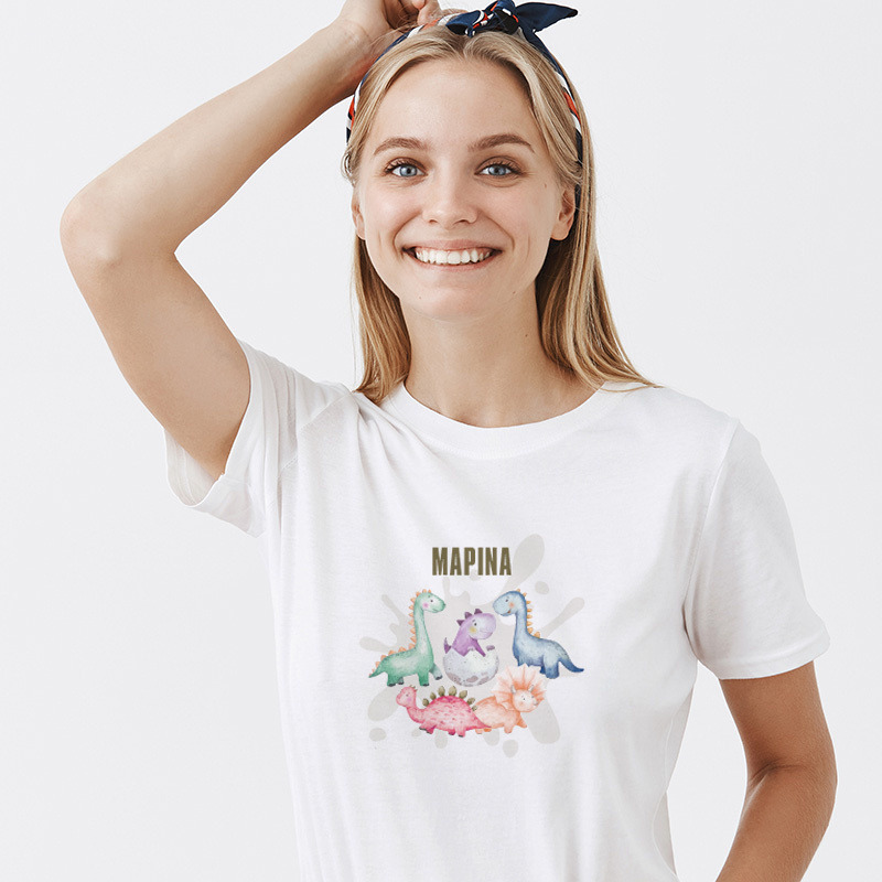 Γυναικείο T-shirt Baby Dino για την Μαμά με όνομα