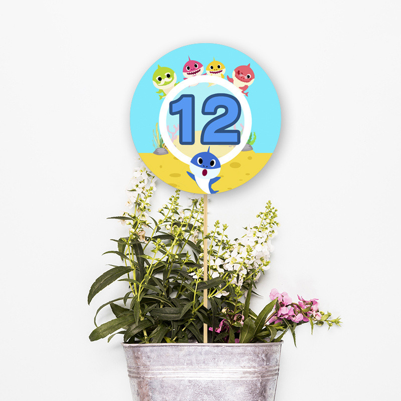 Αρίθμηση τραπεζιού Baby Shark κύκλος 13cm