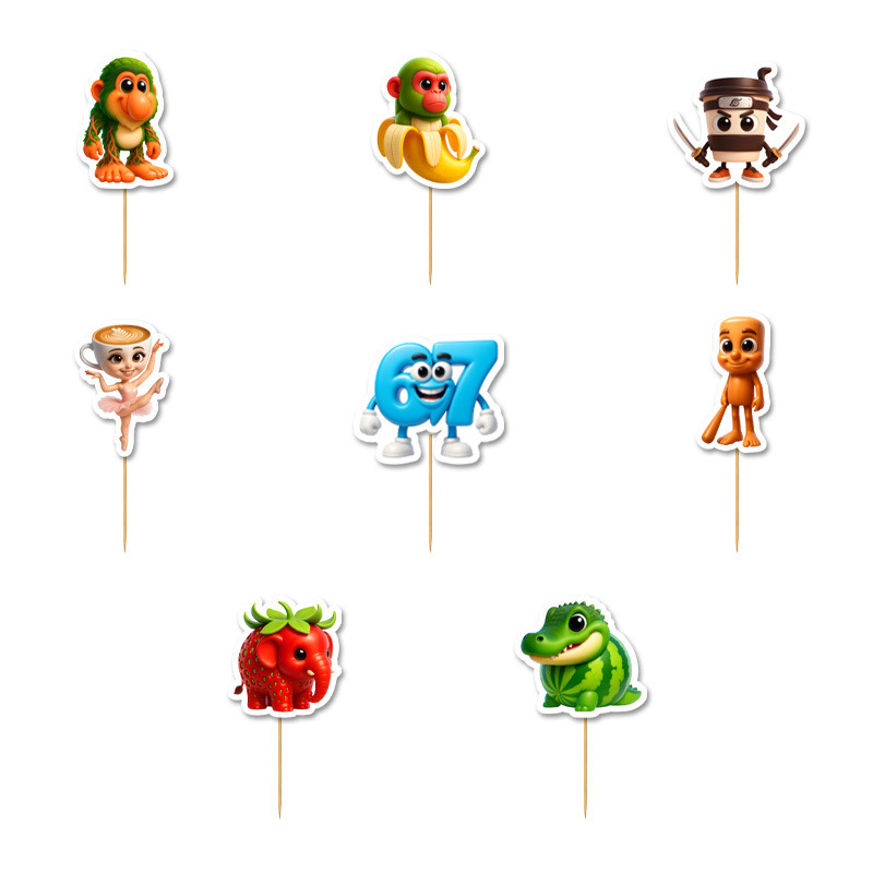 Οδοντογλυφίδες 67 & Brainrot 5cm / 12τμχ