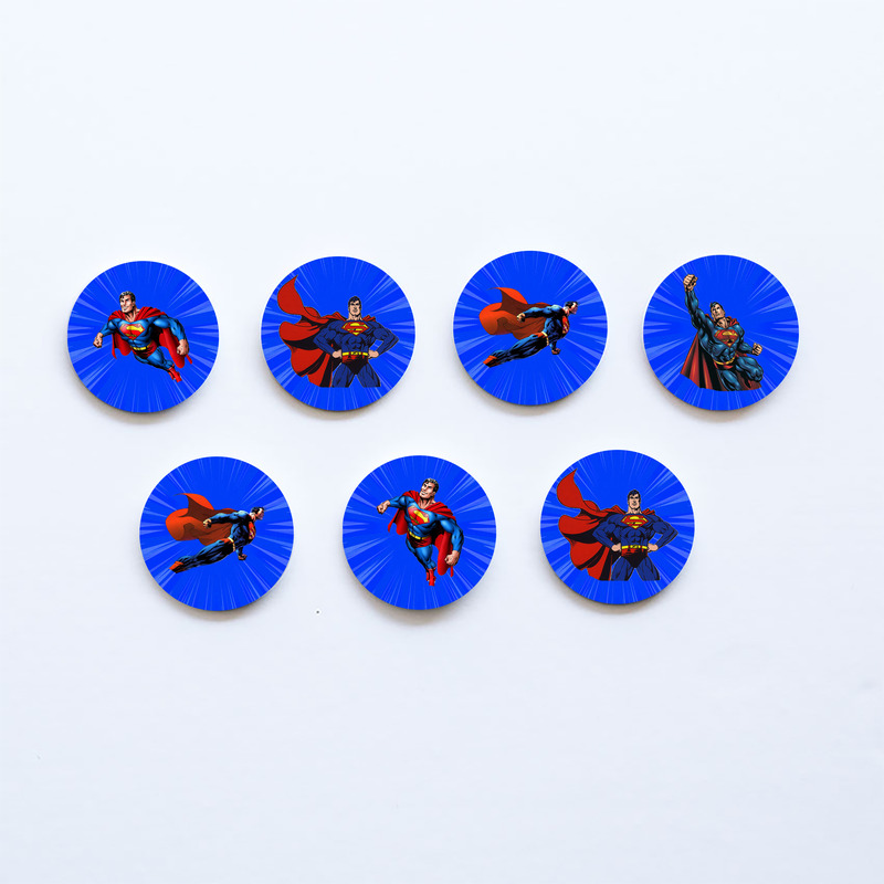 Ξύλινες Κονκάρδες Superman / 8τμχ