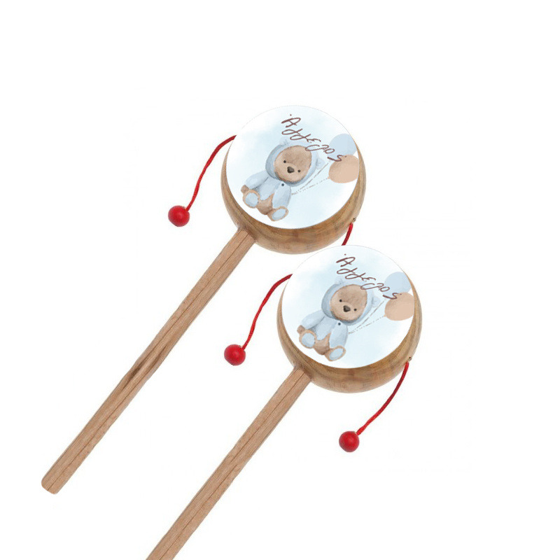 Ξύλινο Τυμπανάκι με όνομα Αρκουδάκι για Αγόρι
