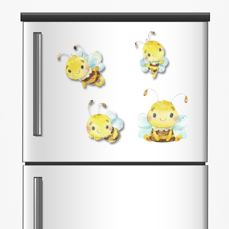 Ξύλινα μαγνητάκια Μέλισσα 5cm/ 4τμχ