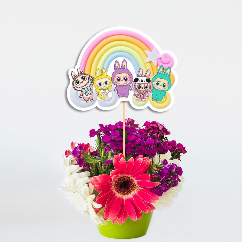 Διακοσμητικό Τοππερ Labubu χάρτινο για τον Μπουφέ/ 20cm