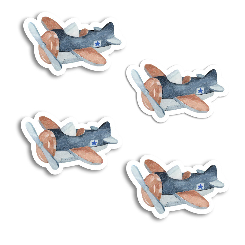 Αυτοκόλλητα Αεροπλάνο Vintage 10cm / 8τμχ