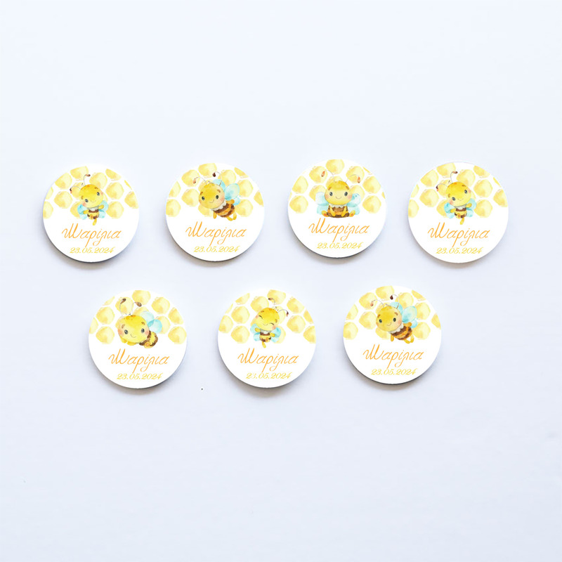 Ξύλινες Κονκάρδες Μέλισσα / 8τμχ