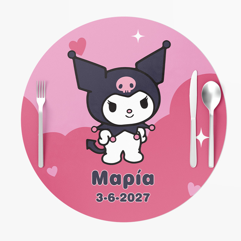 Σουπλά Χάρτινα στρογγυλά με όνομα Kuromi 27cm