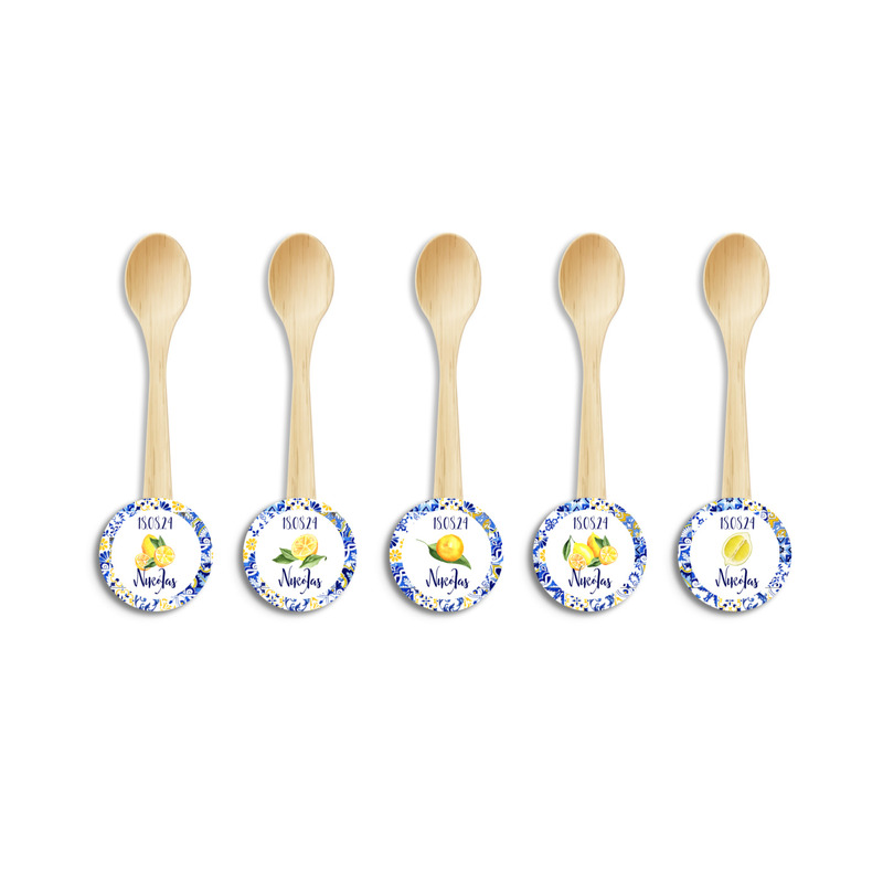 Ξύλινα Κουταλάκια με όνομα Λεμόνι / 8τμχ