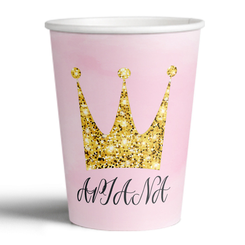 Ποτηράκια χάρτινα με όνομα Κορώνα 250ml/8τμχ