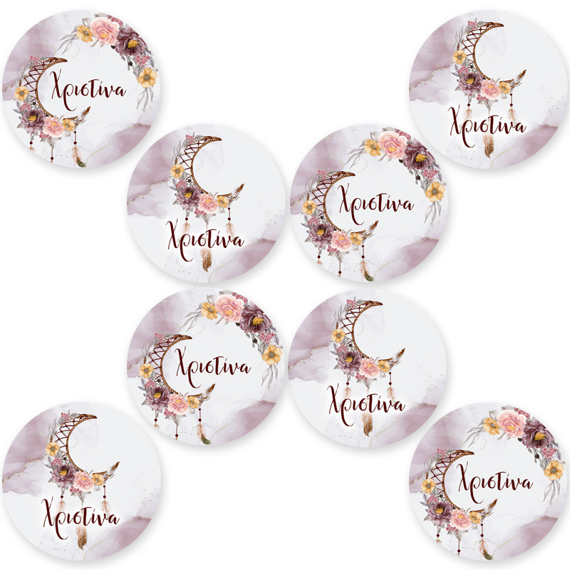 Στρογγυλά αυτοκόλλητα Ονειροπαγίδα για Κορίτσι / 8 τμχ