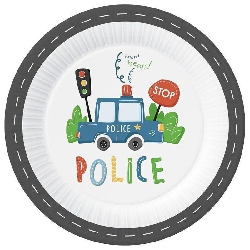 Χάρτινα πιάτα φαγητού περιπολικο  23cm / 6τμχ